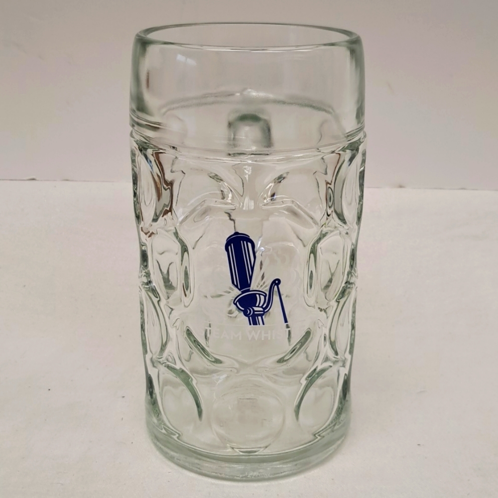 Vintage "Steam Whistle " OVERSIZED  dimpled  glass beer stein